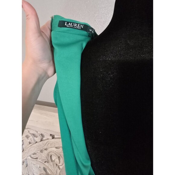 Ralph Lauren Formal Dress Emerald Green Gorgeous All Occasion Lined Size 12 Med - Picture 12 of 16